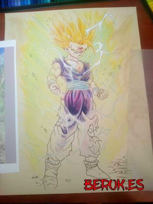 dibujos dragon ball son gohan a lapiz color Goku